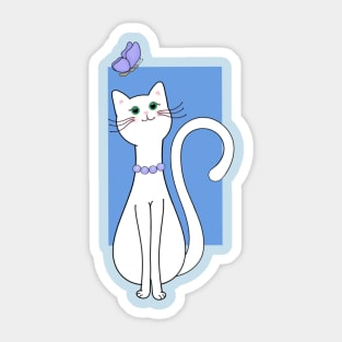 Pretty Kitty with pearls Sticker